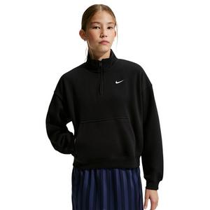 Nike Big Girls' Sportswear Studio Fleece Oversized 1/4 Zip - Black