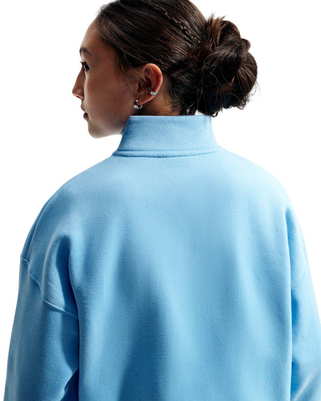 Nike Sportswear Studio Fleece Big Girls' Blue Oversized 1/4 Zip