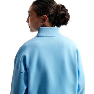 Nike Big Girls' Sportswear Studio Fleece Oversized 1/4 Zip - Blue - BLUE