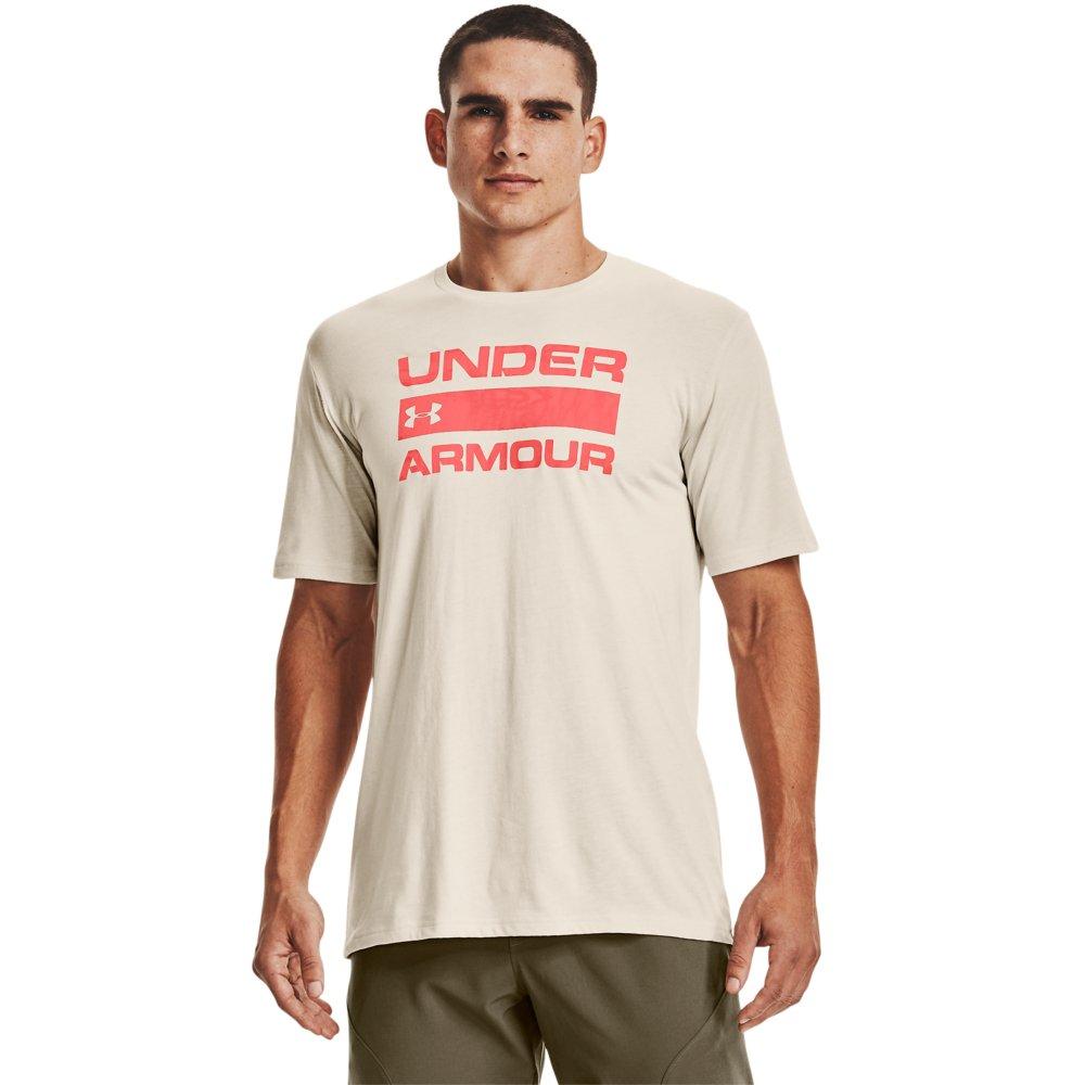 Under Armour Men's Stacked Logo Fill Tee - WHITE/RED Thumbnail View 1