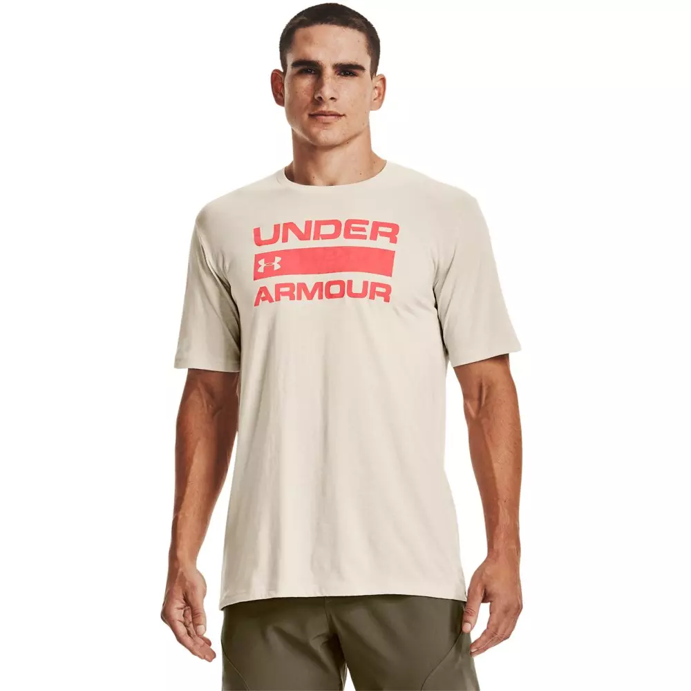 Under Armour Men's Stacked Logo Fill Tee - WHITE/RED