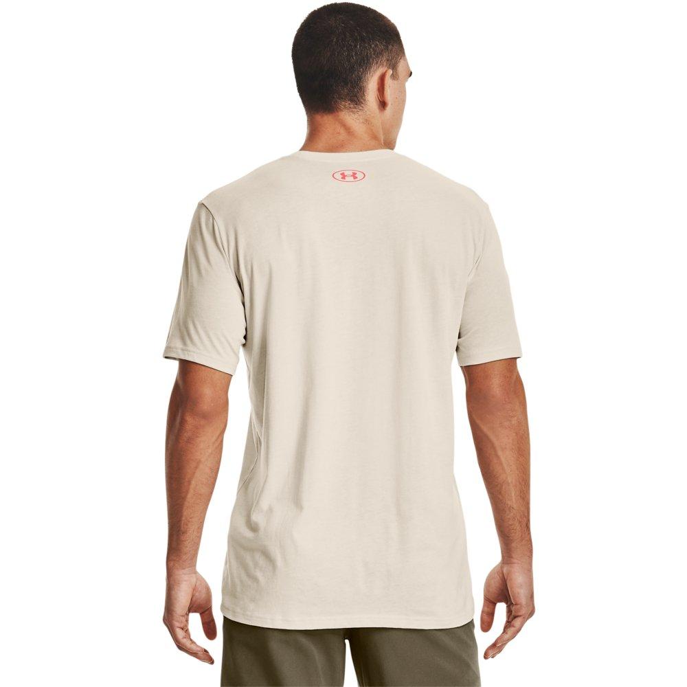 Under Armour Men's Stacked Logo Fill Tee - WHITE/RED Thumbnail View 2