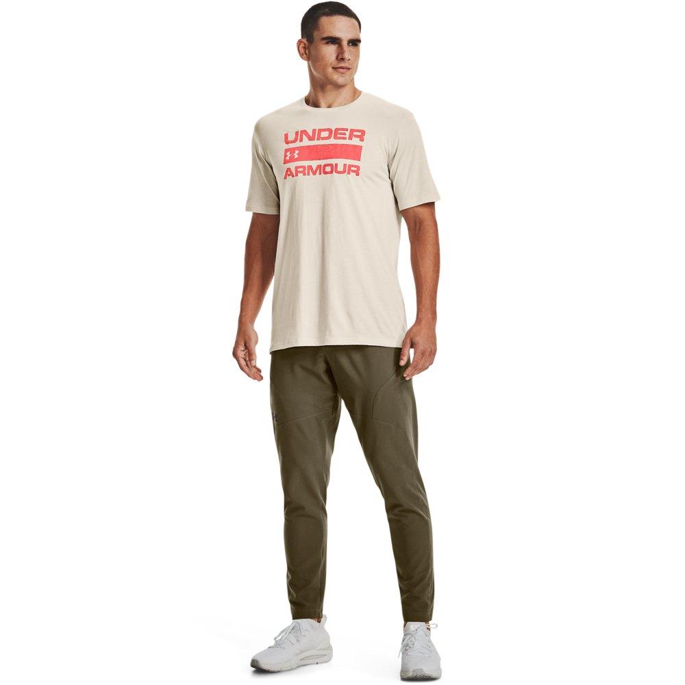 Under Armour Men's Stacked Logo Fill Tee - WHITE/RED Thumbnail View 3