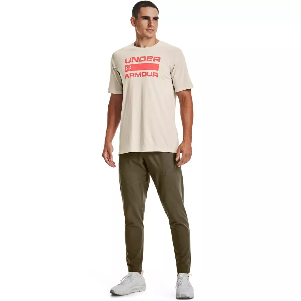 Under Armour Men's Stacked Logo Fill Tee - WHITE/RED