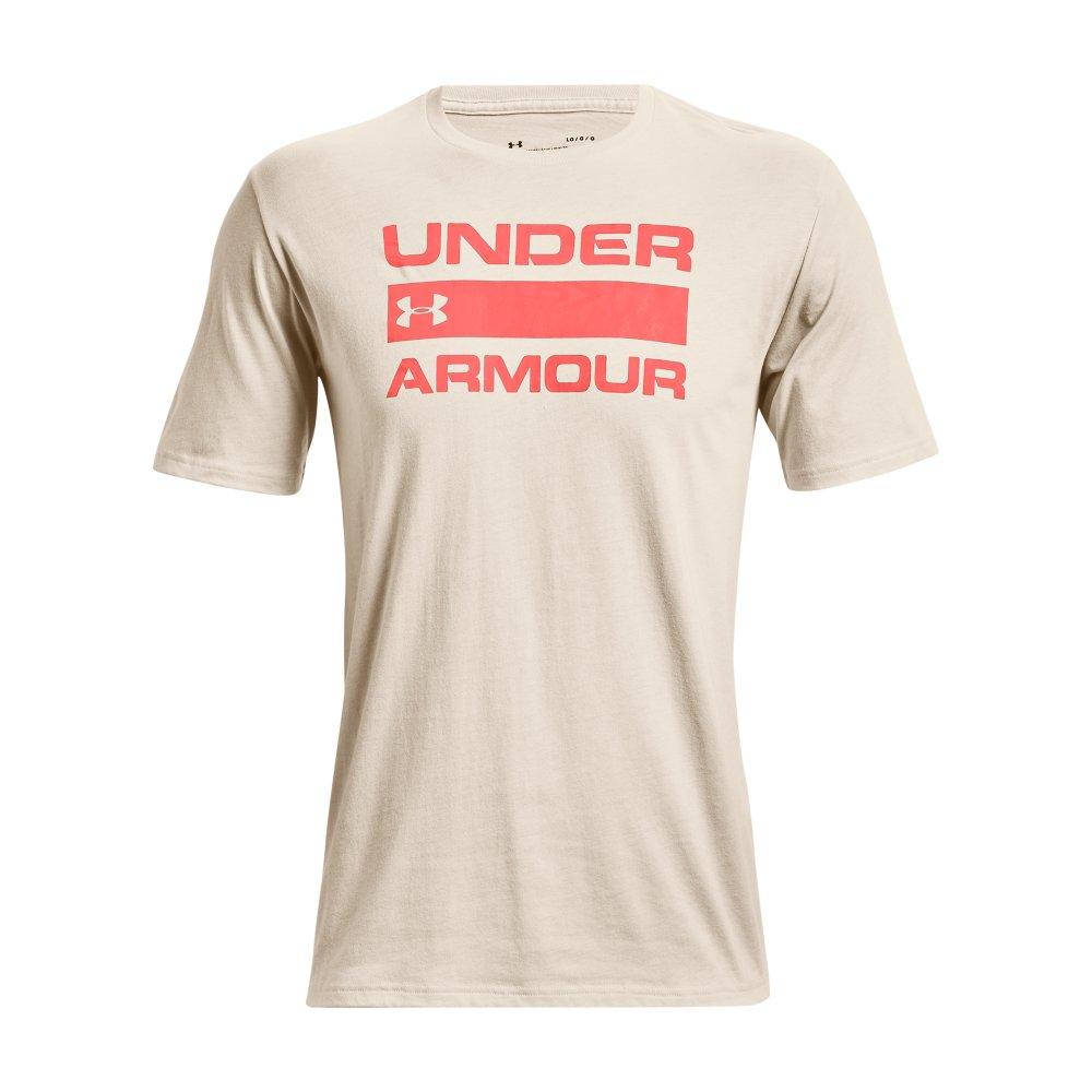Under Armour Men's Stacked Logo Fill Tee - WHITE/RED Thumbnail View 4