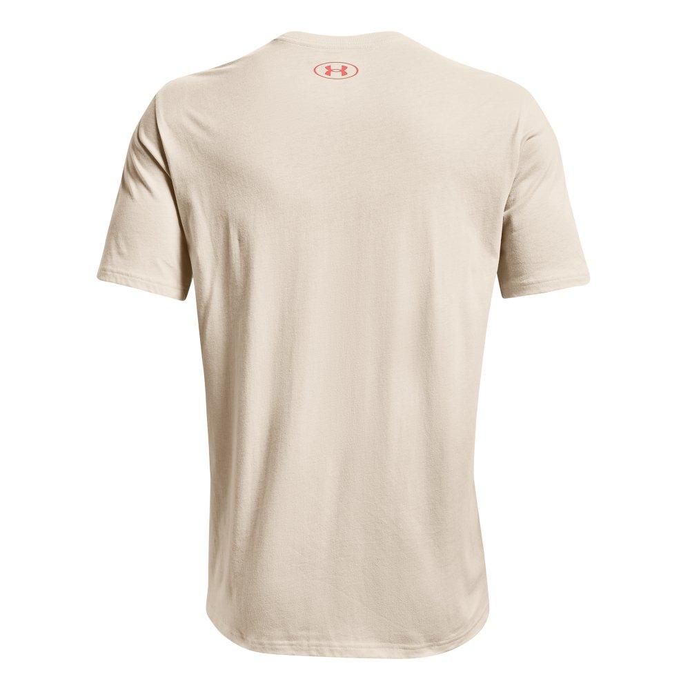 Under Armour Men's Stacked Logo Fill Tee - WHITE/RED Thumbnail View 5