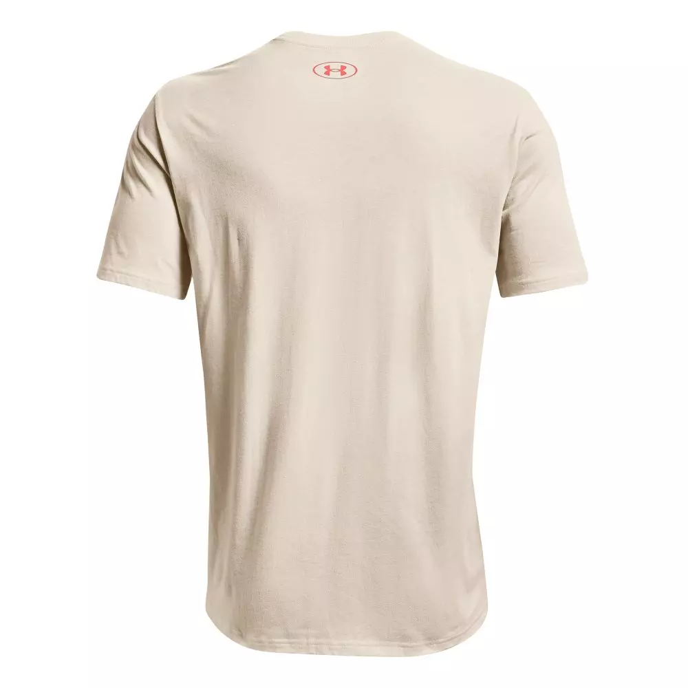 Under Armour Men's Stacked Logo Fill Tee - WHITE/RED