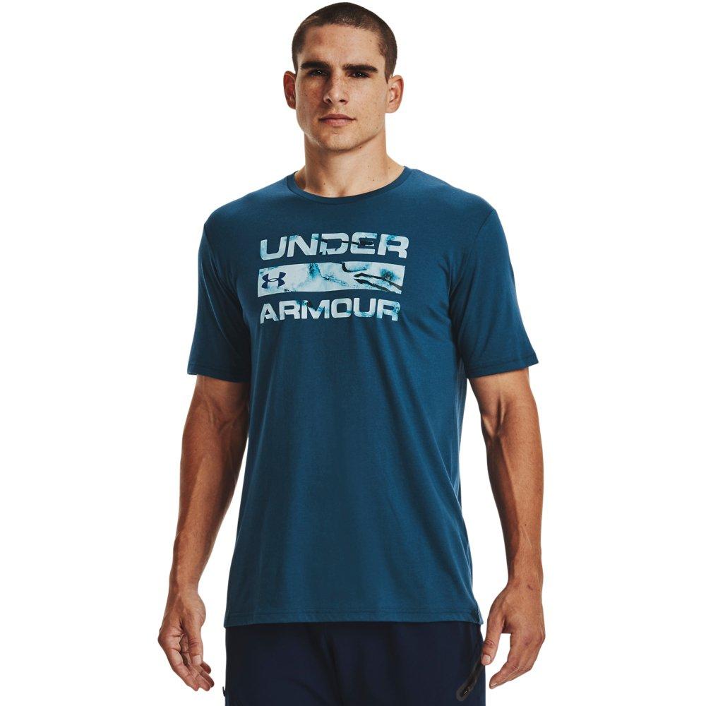 Under Armour Men's Stacked Logo Fill Tee - BLUE Thumbnail View 1