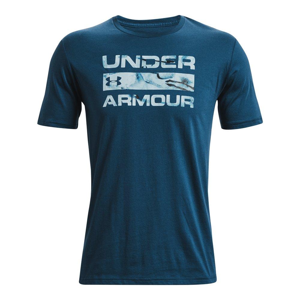 Under Armour Men's Stacked Logo Fill Tee - BLUE Thumbnail View 4