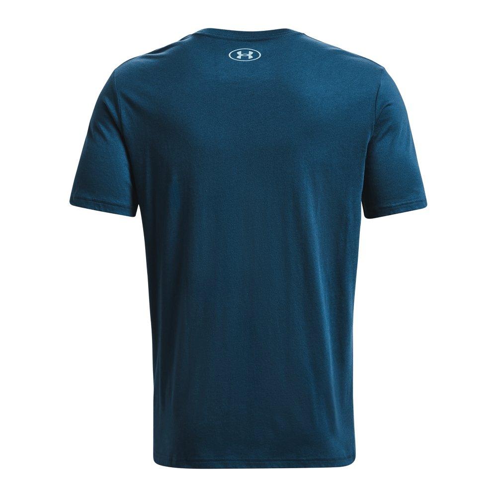 Under Armour Men's Stacked Logo Fill Tee - BLUE Thumbnail View 5