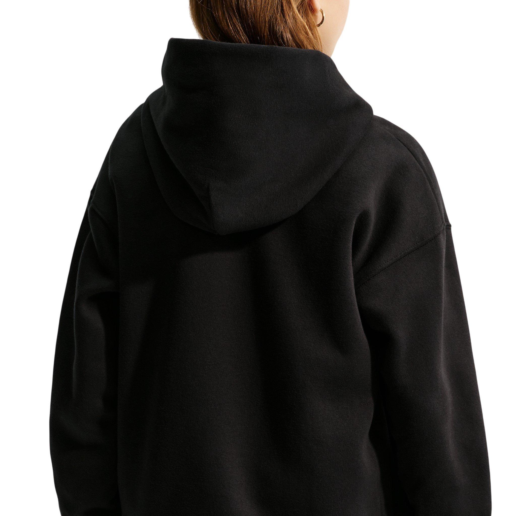 Nike Big Girls' Sportswear Studio Fleece Oversized Pullover Hoodie - Black - BLACK Thumbnail View 2