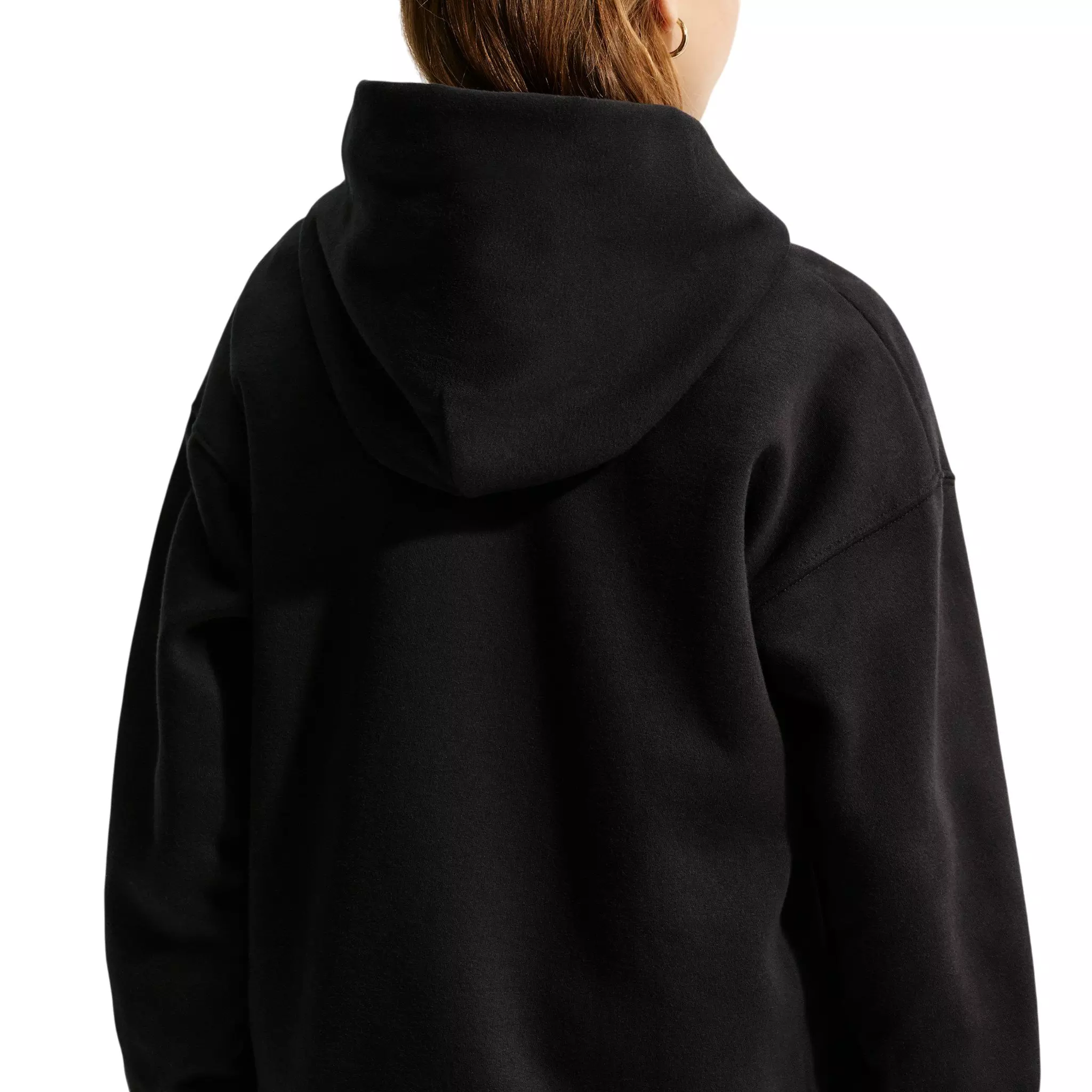Nike Big Girls' Sportswear Studio Fleece Oversized Pullover Hoodie - Black - BLACK