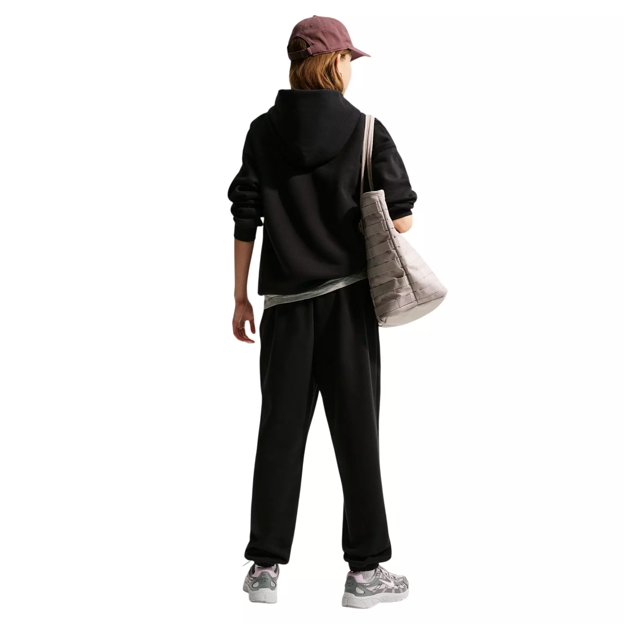 Nike Big Girls' Sportswear Studio Fleece Oversized Pullover Hoodie - Black - BLACK