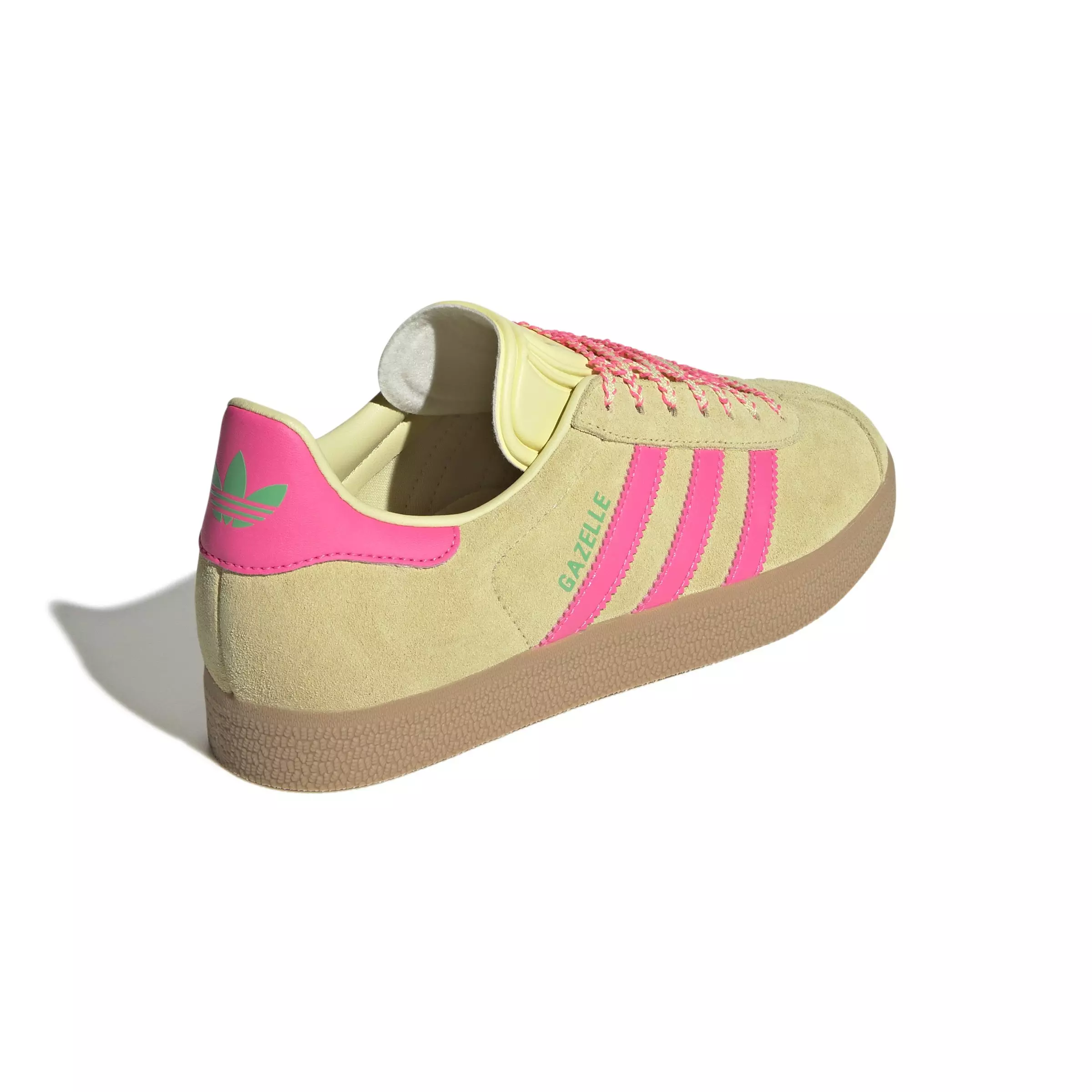 adidas Originals Gazelle "Powder Yellow/Lucid Pink/Gum 3" Women's Shoe - YELLOW/PINK/GUM