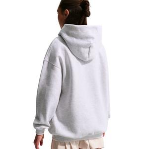Nike Big Girls' Sportswear Studio Fleece Oversized Pullover Hoodie - Heather Grey
