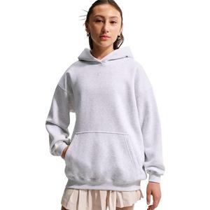 Nike Big Girls' Sportswear Studio Fleece Oversized Pullover Hoodie - Heather Grey