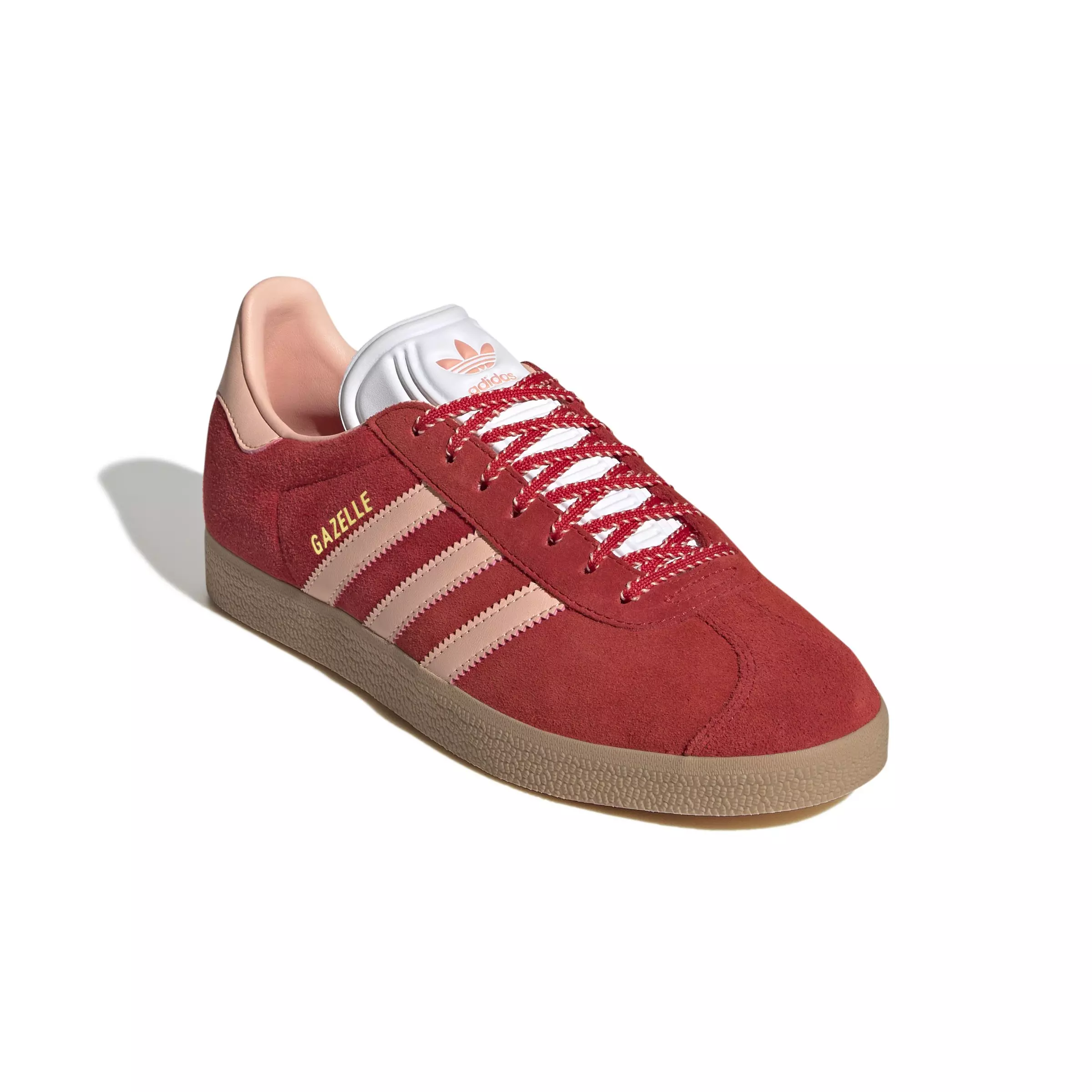 adidas Originals Gazelle "Better Scarlet/Glow Pink/Gold Metallic" Women's Shoe - SCARLET/PINK/GOLD