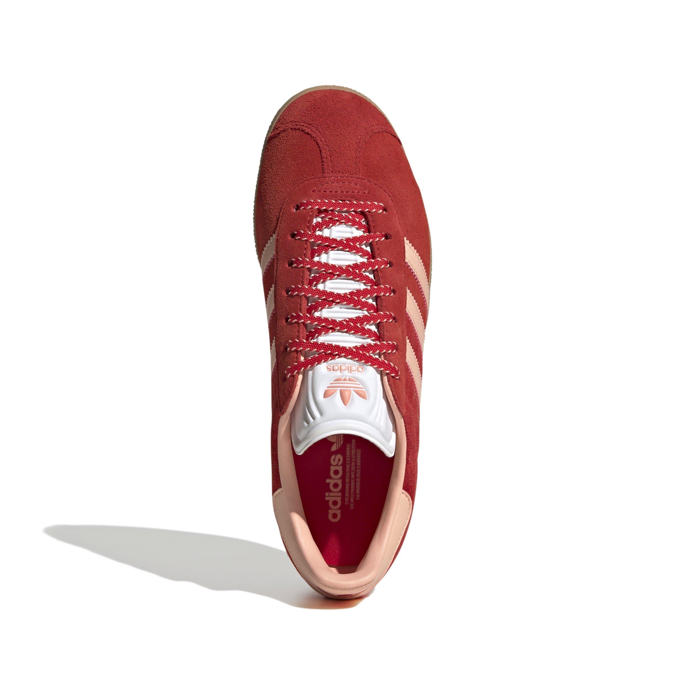 adidas Originals Gazelle "Better Scarlet/Glow Pink/Gold Metallic" Women's Shoe - SCARLET/PINK/GOLD Thumbnail View 3