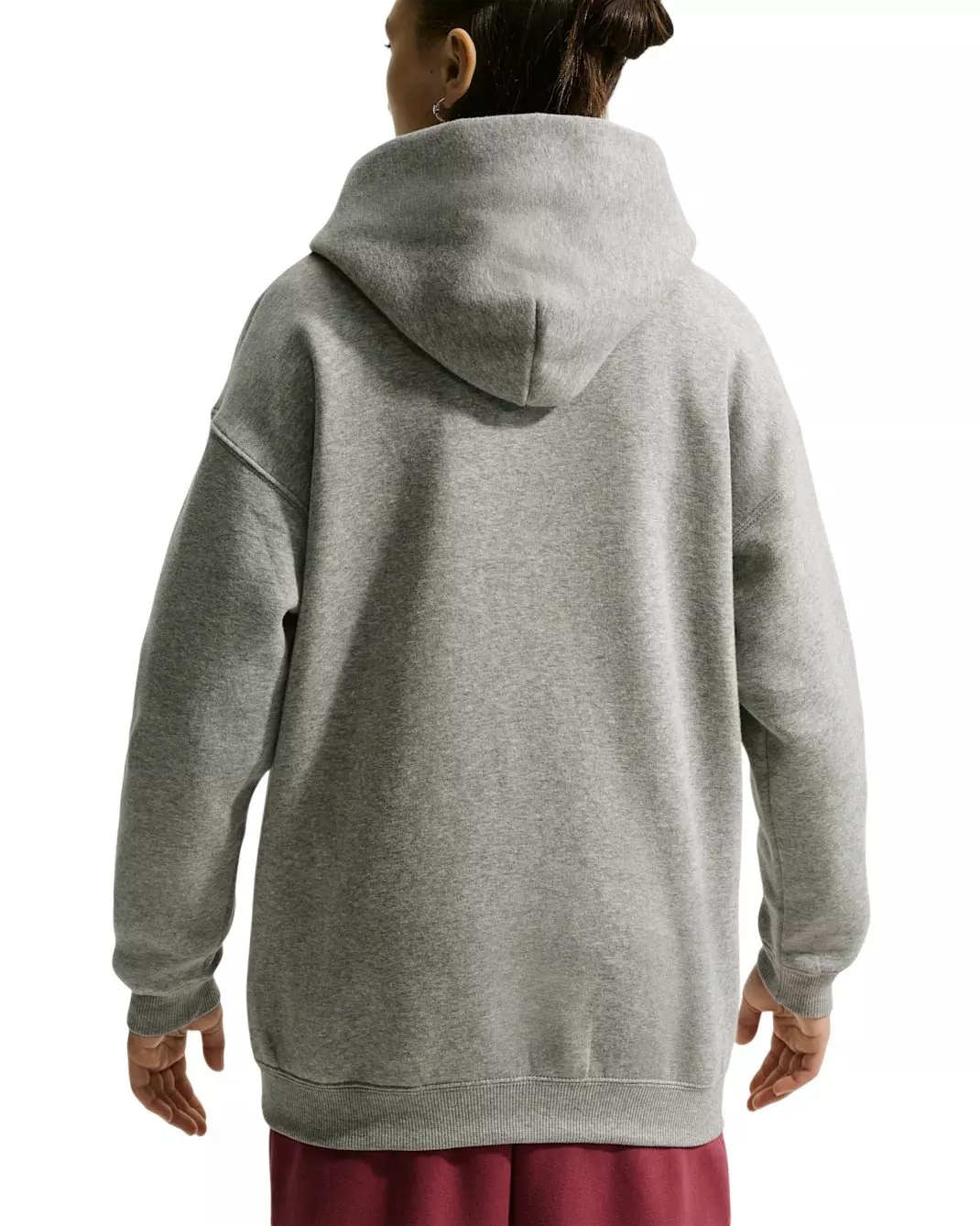 Nike Big Girls' Sportswear Studio Fleece Oversized Pullover Hoodie - Grey - GREY