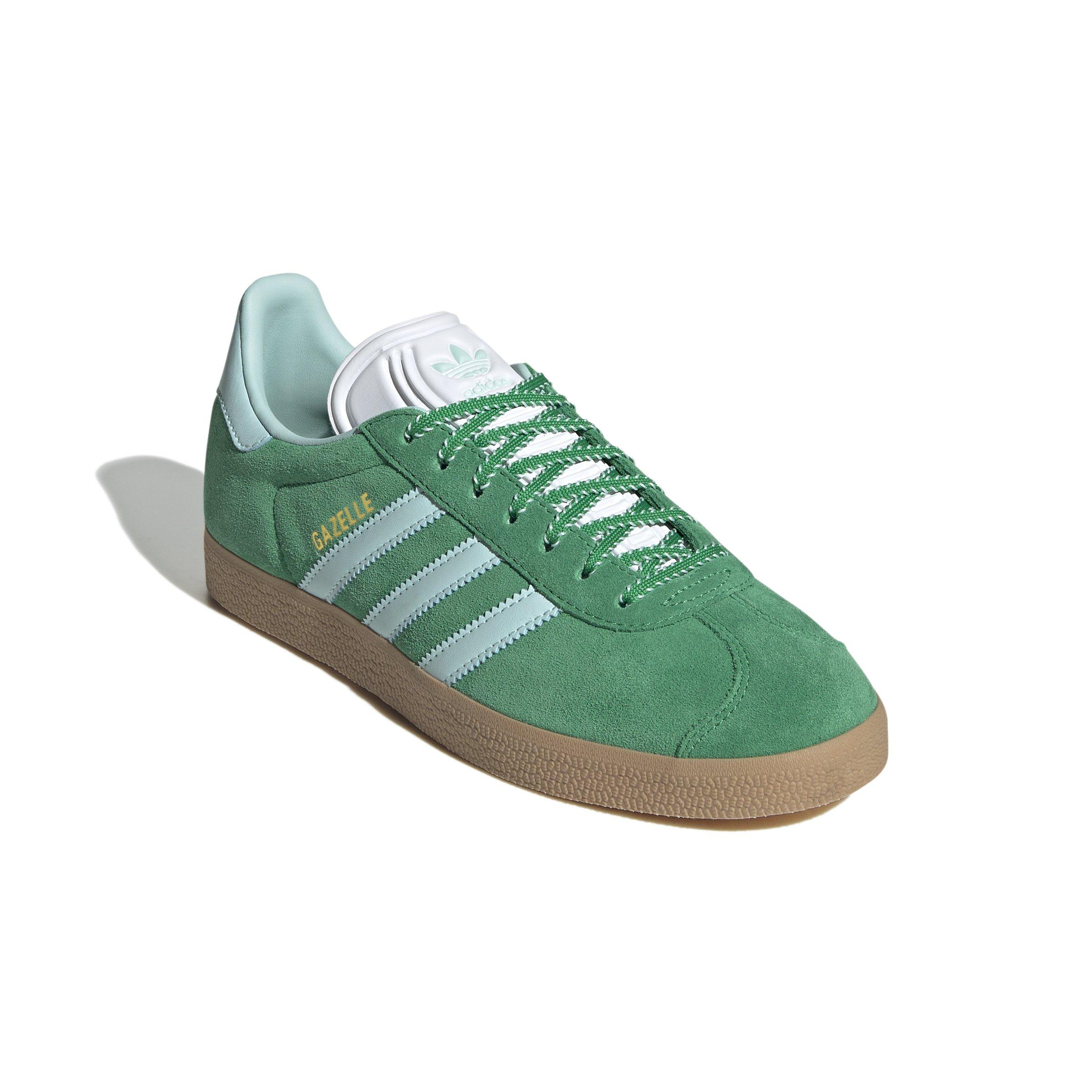 adidas Originals Gazelle "Green/Semi Flash Aqua/Gold Metallic" Women's Shoe - GREEN/AQUA/GOLD Thumbnail View 3