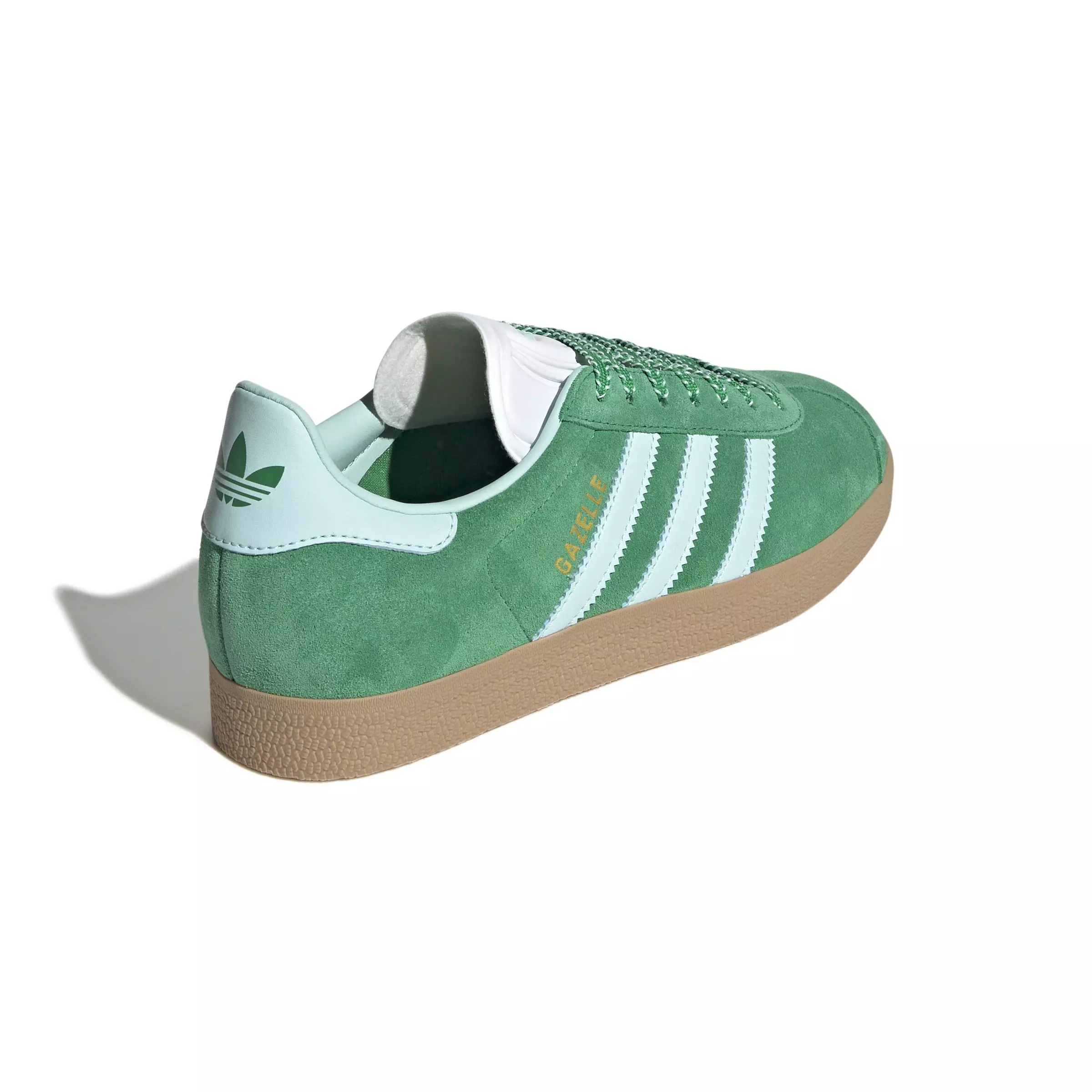 adidas Originals Gazelle "Green/Semi Flash Aqua/Gold Metallic" Women's Shoe - GREEN/AQUA/GOLD