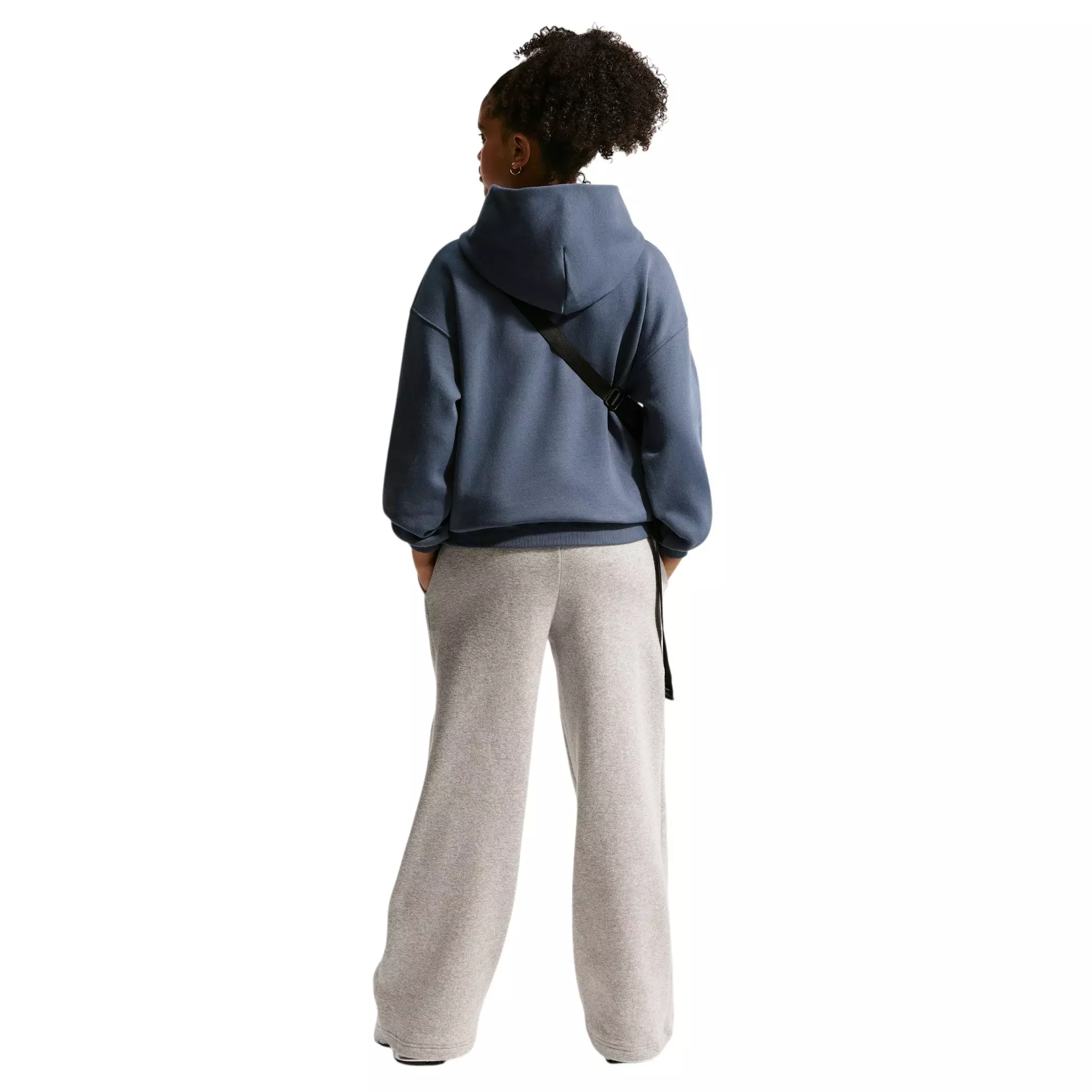 Nike Big Girls' Sportswear Studio Fleece Oversized Pullover Hoodie - Blue - BLUE