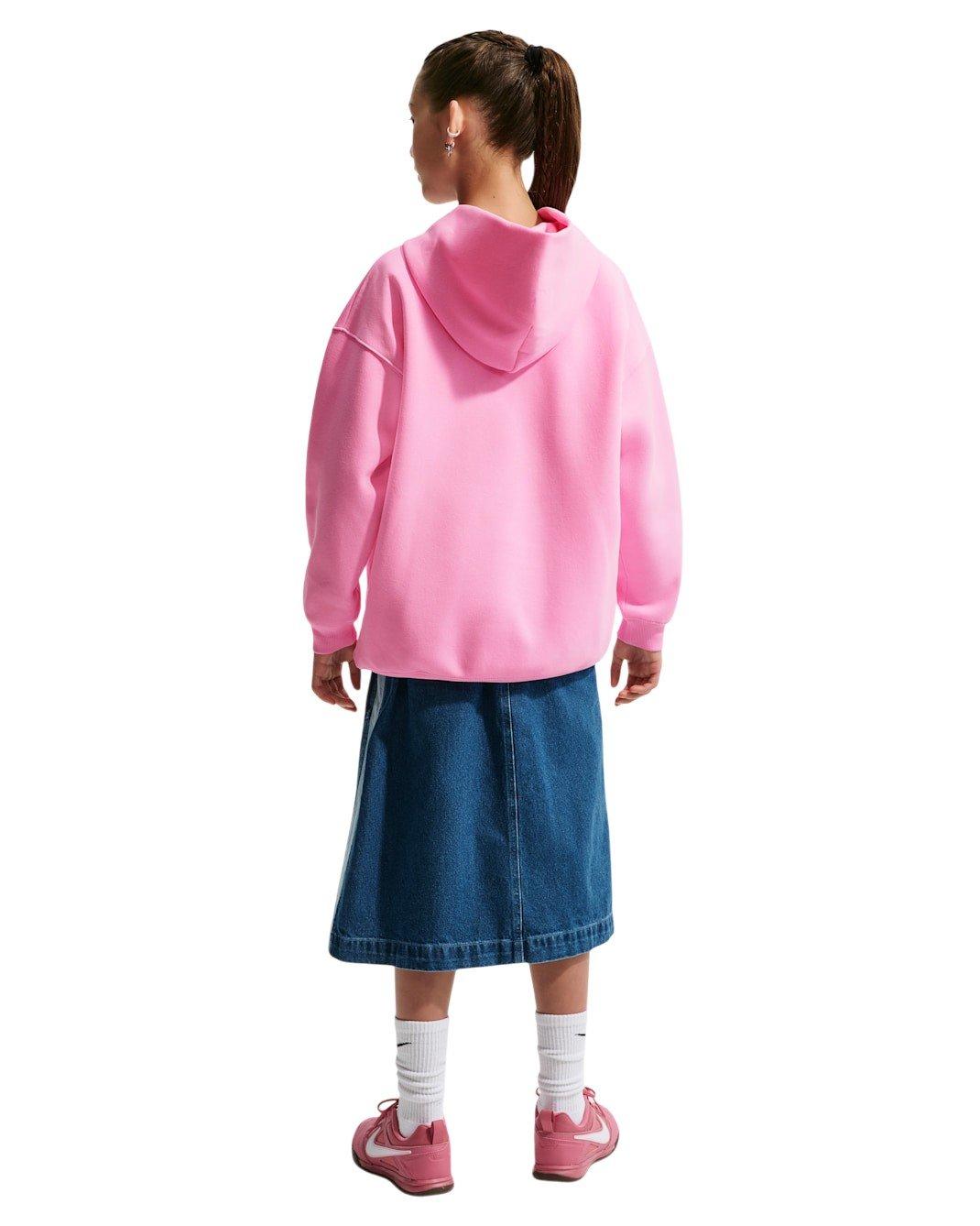 Nike Big Girls' Sportswear Studio Fleece Oversized Pullover Hoodie - Pink - PINK Thumbnail View 5