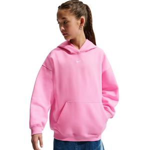 Nike Big Girls' Sportswear Studio Fleece Oversized Pullover Hoodie - Pink