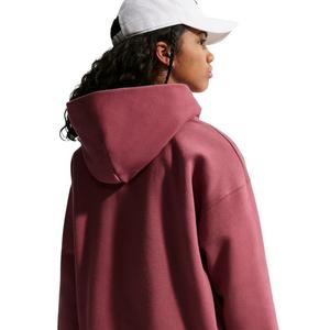 Nike Big Girls' Sportswear Studio Fleece Oversized Pullover Hoodie - Maroon - MAROON