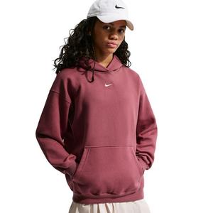 Nike Big Girls' Sportswear Studio Fleece Oversized Pullover Hoodie - Maroon - MAROON
