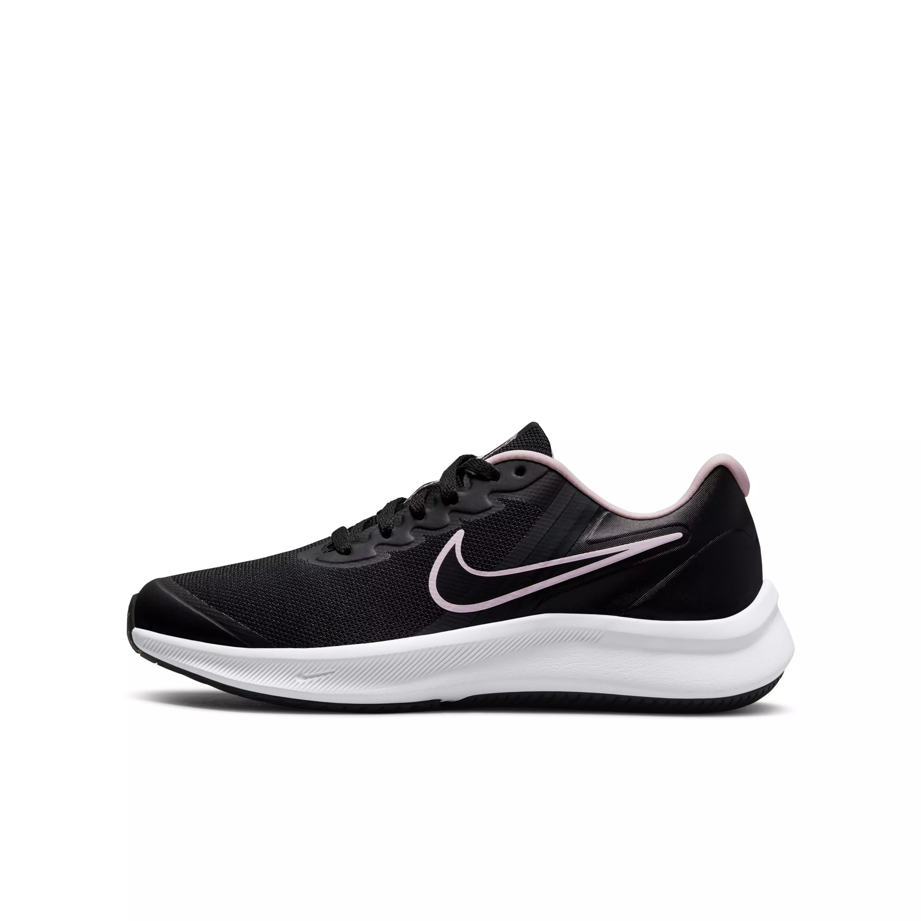 Nike Star Runner 3 "Black/Dark Smoke Grey/Black" Grade School Girls' Running Shoe - BLACK/DK GREY/BLACK