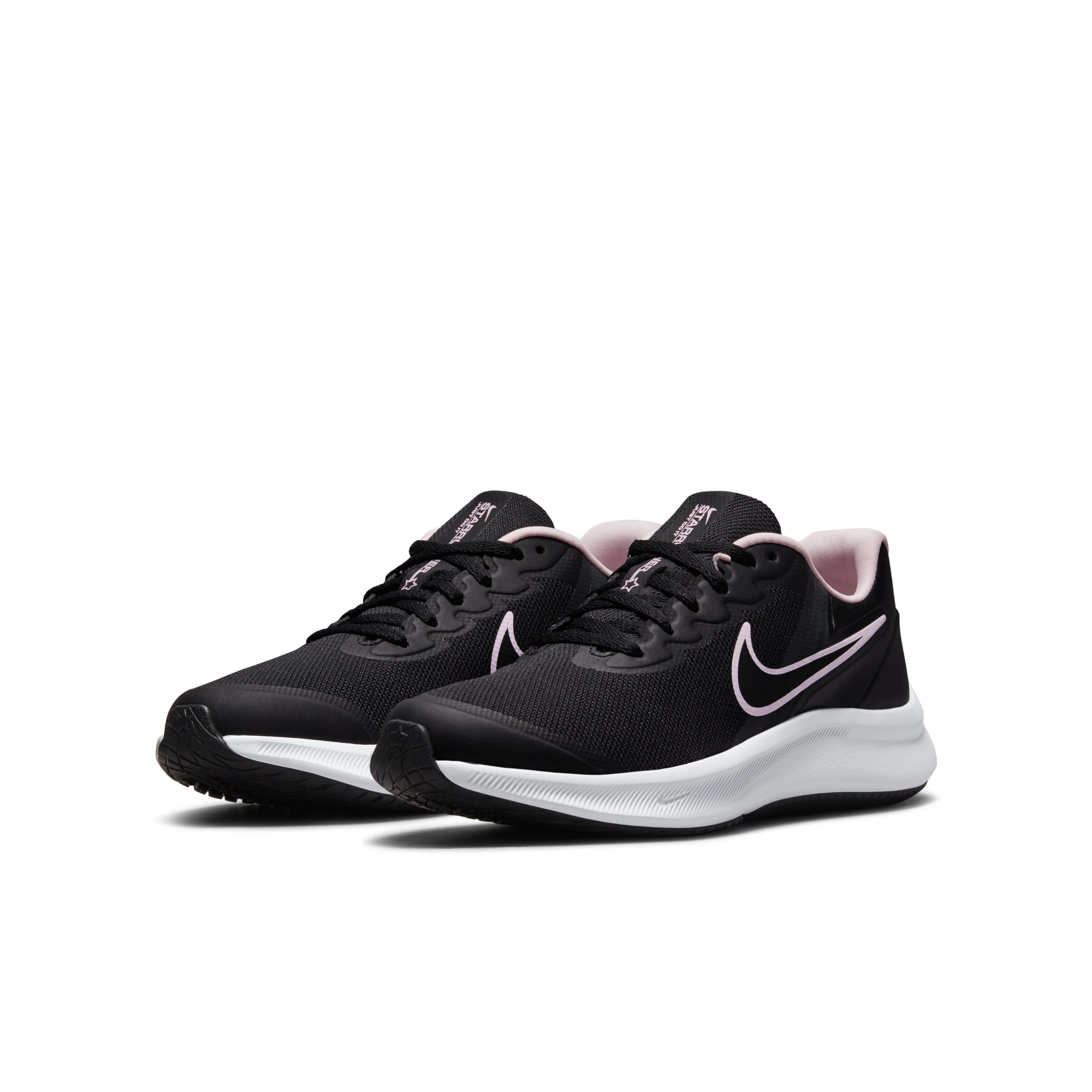 Nike Star Runner 3 "Black/Dark Smoke Grey/Black" Grade School Girls' Running Shoe - BLACK/DK GREY/BLACK Thumbnail View 3