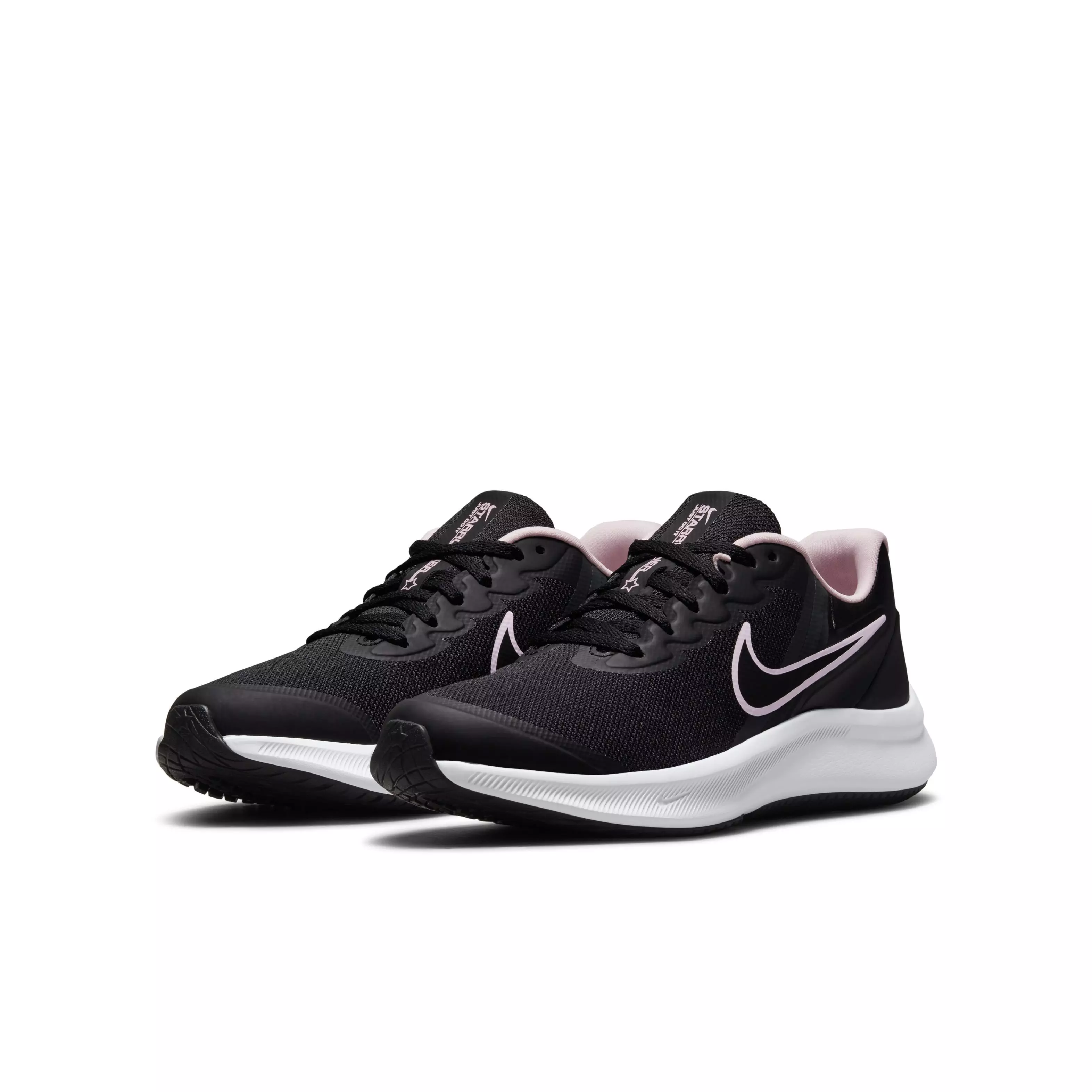 Nike Star Runner 3 "Black/Dark Smoke Grey/Black" Grade School Girls' Running Shoe - BLACK/DK GREY/BLACK