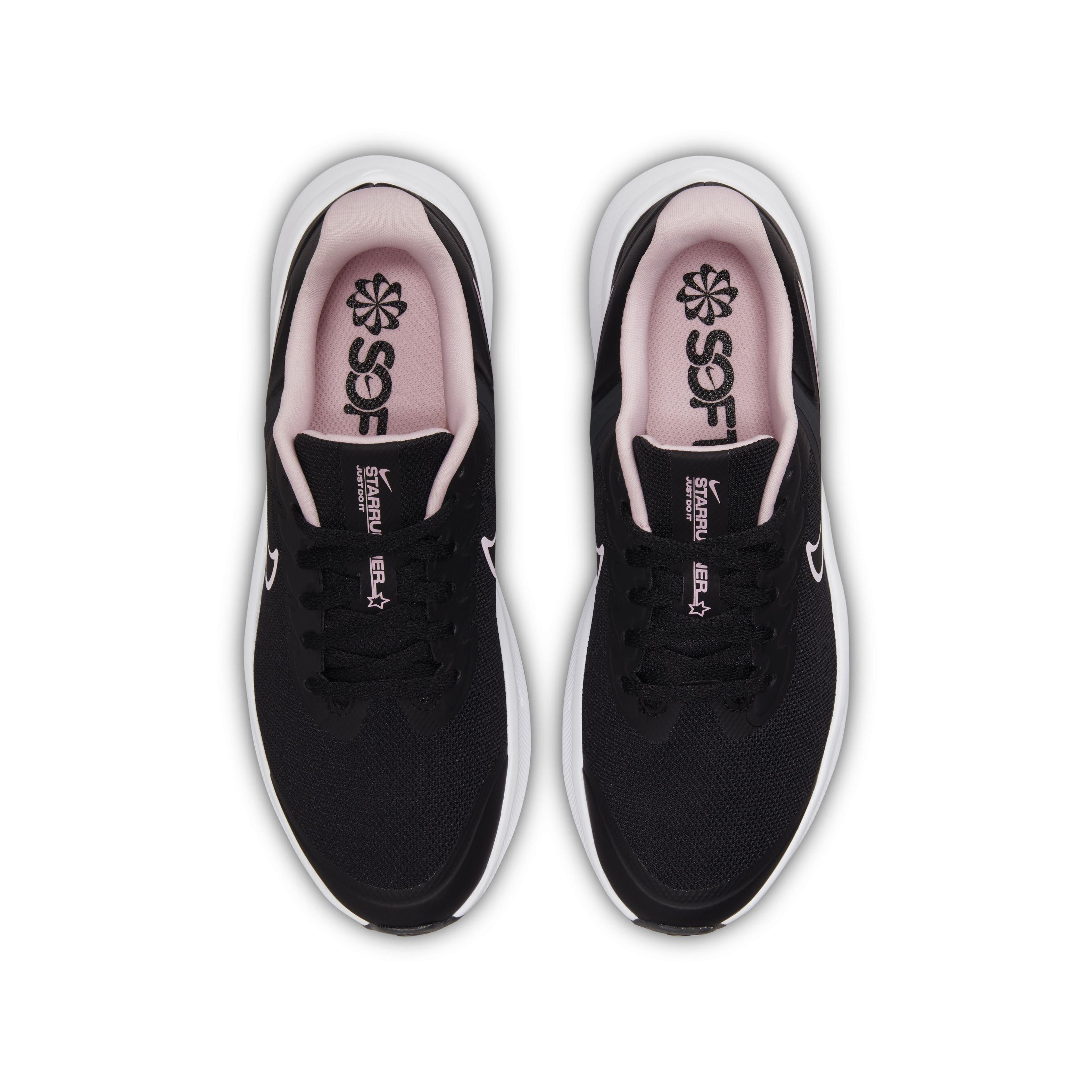 Nike Star Runner 3 "Black/Dark Smoke Grey/Black" Grade School Girls' Running Shoe - BLACK/DK GREY/BLACK Thumbnail View 4