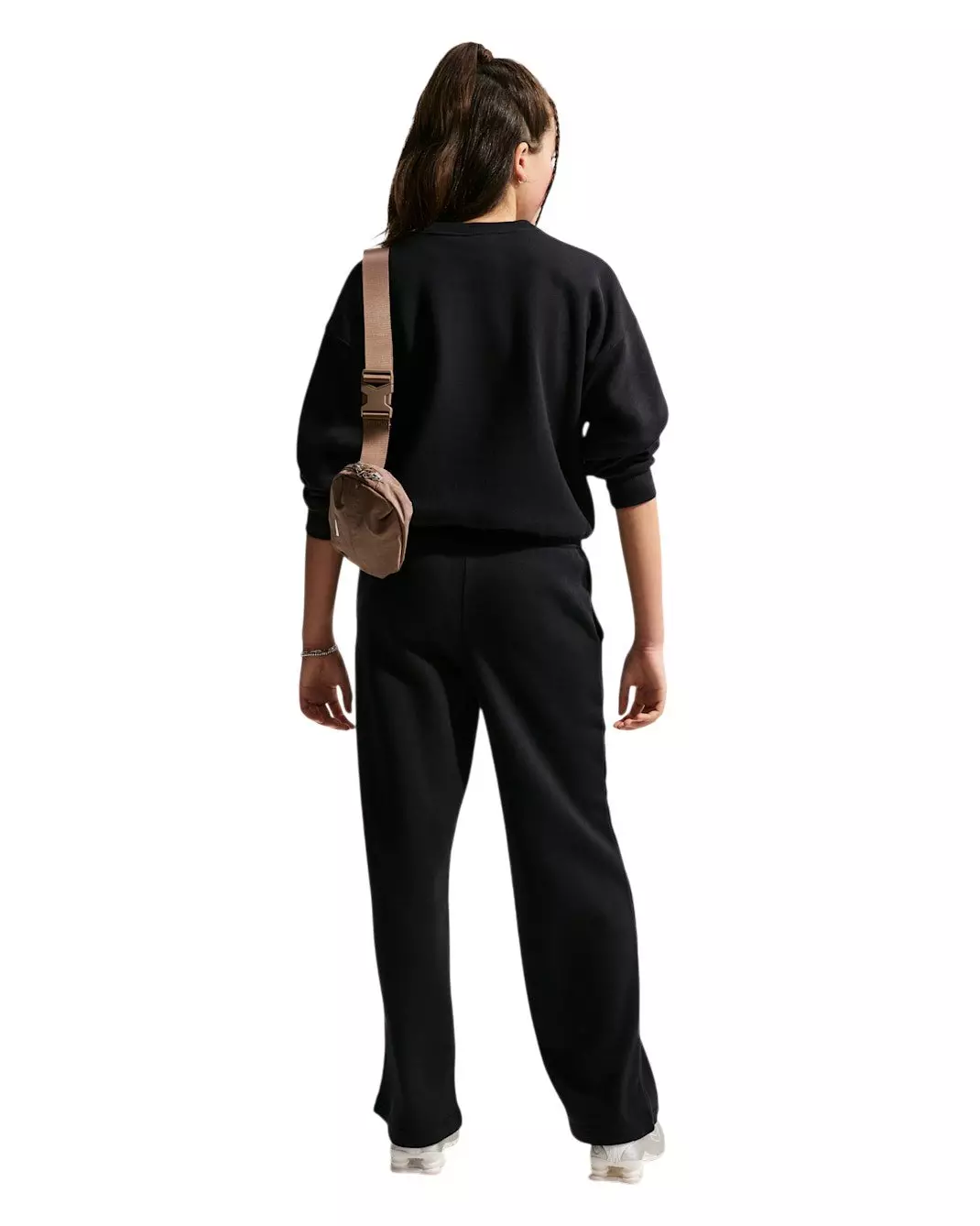 Nike Big Girls' Sportswear Studio Fleece Open-Hem Sweatpants - Black - BLACK