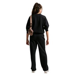 Nike Big Girls' Sportswear Studio Fleece Open-Hem Sweatpants - Black