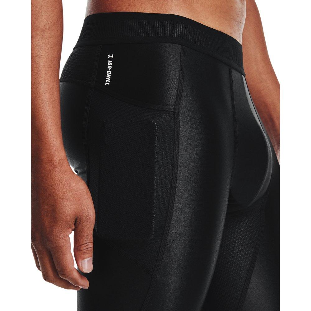 Under Armour Men's Iso-Chill Leggings - BLACK/WHITE Thumbnail View 4