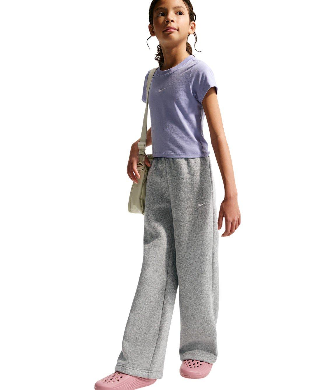 Nike Big Girls' Sportswear Studio Fleece Open-Hem Sweatpants - Grey - GREY Thumbnail View 5