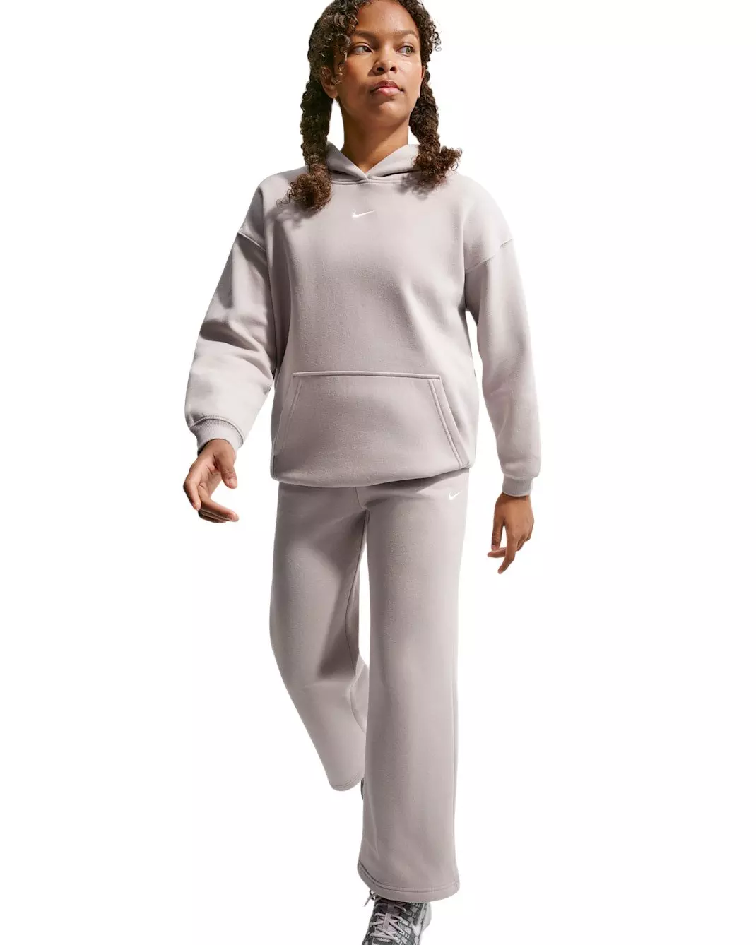 Nike Big Girls' Sportswear Studio Fleece Open-Hem Sweatpants - Light Brown - LIGHT BROWN