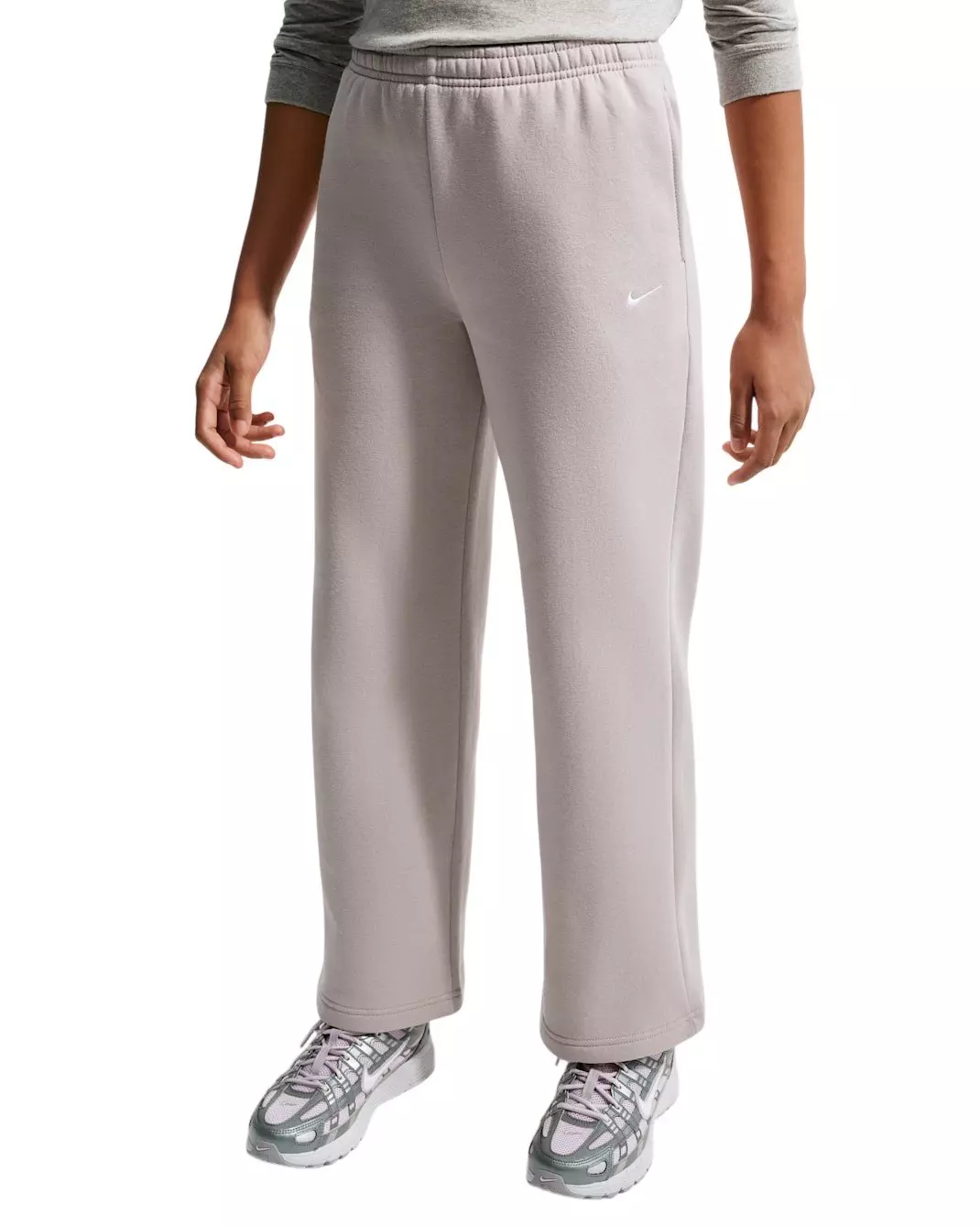 Nike Big Girls' Sportswear Studio Fleece Open-Hem Sweatpants - Light Brown - LIGHT BROWN