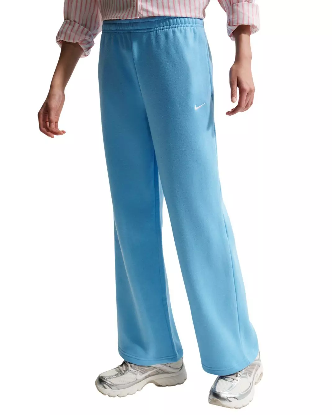 Nike Big Girls' Sportswear Studio Fleece Open-Hem Sweatpants - Blue - BLUE