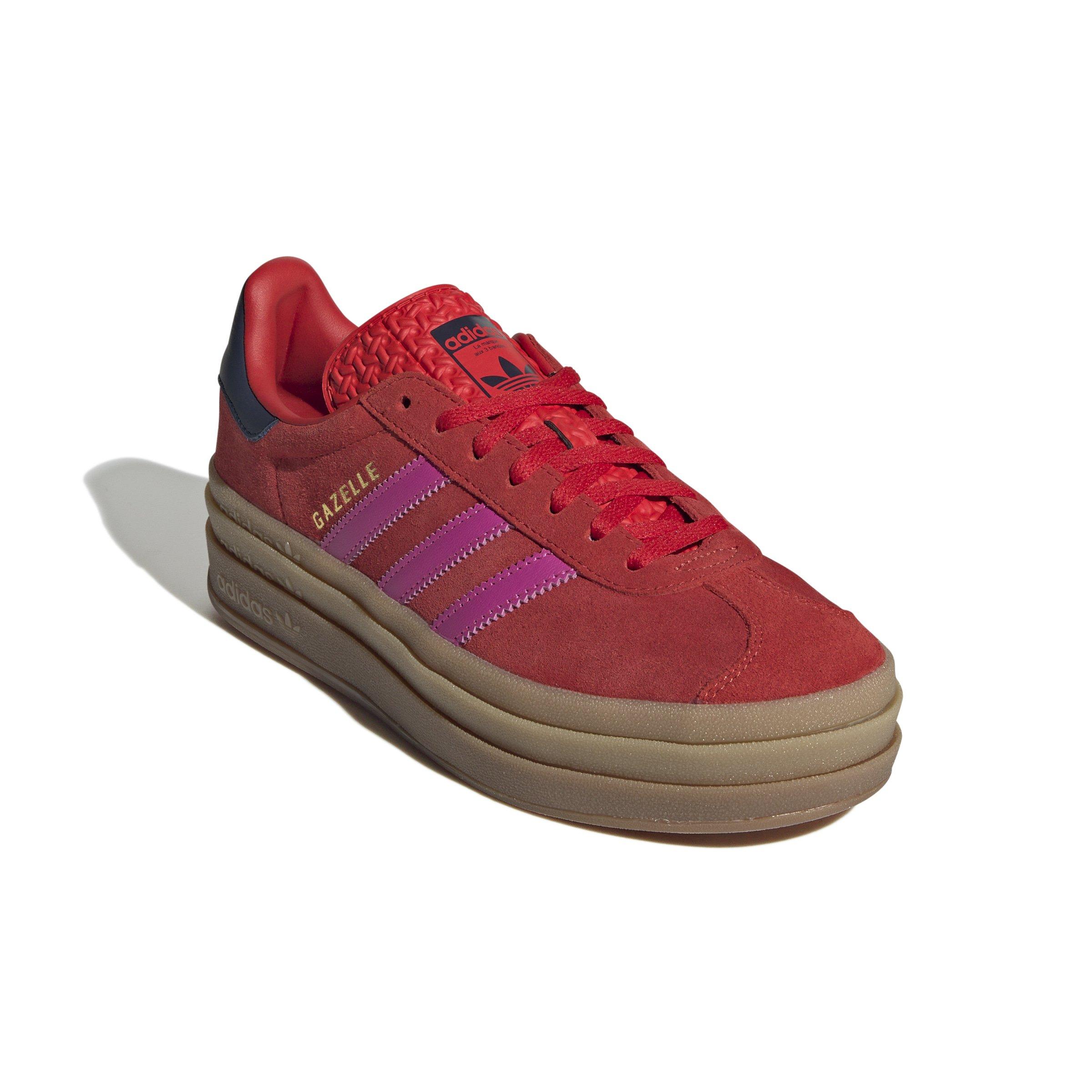adidas Originals Gazelle Bold "Red/Semi Lucid Fuchsia/Night Indigo" Women's Shoe - RED/FUCHSIA/INDIGO Thumbnail View 3