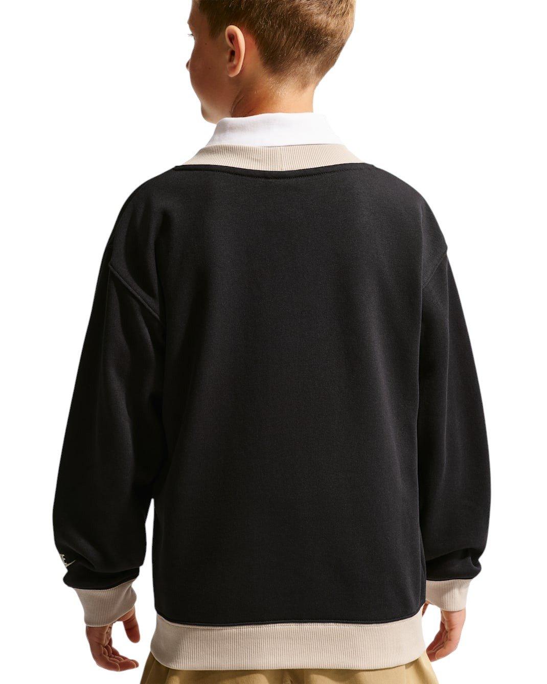 Nike Big Kids' Sportswear Club Cardigan - Black/Sanddrift - BLACK/SANDDRIFT