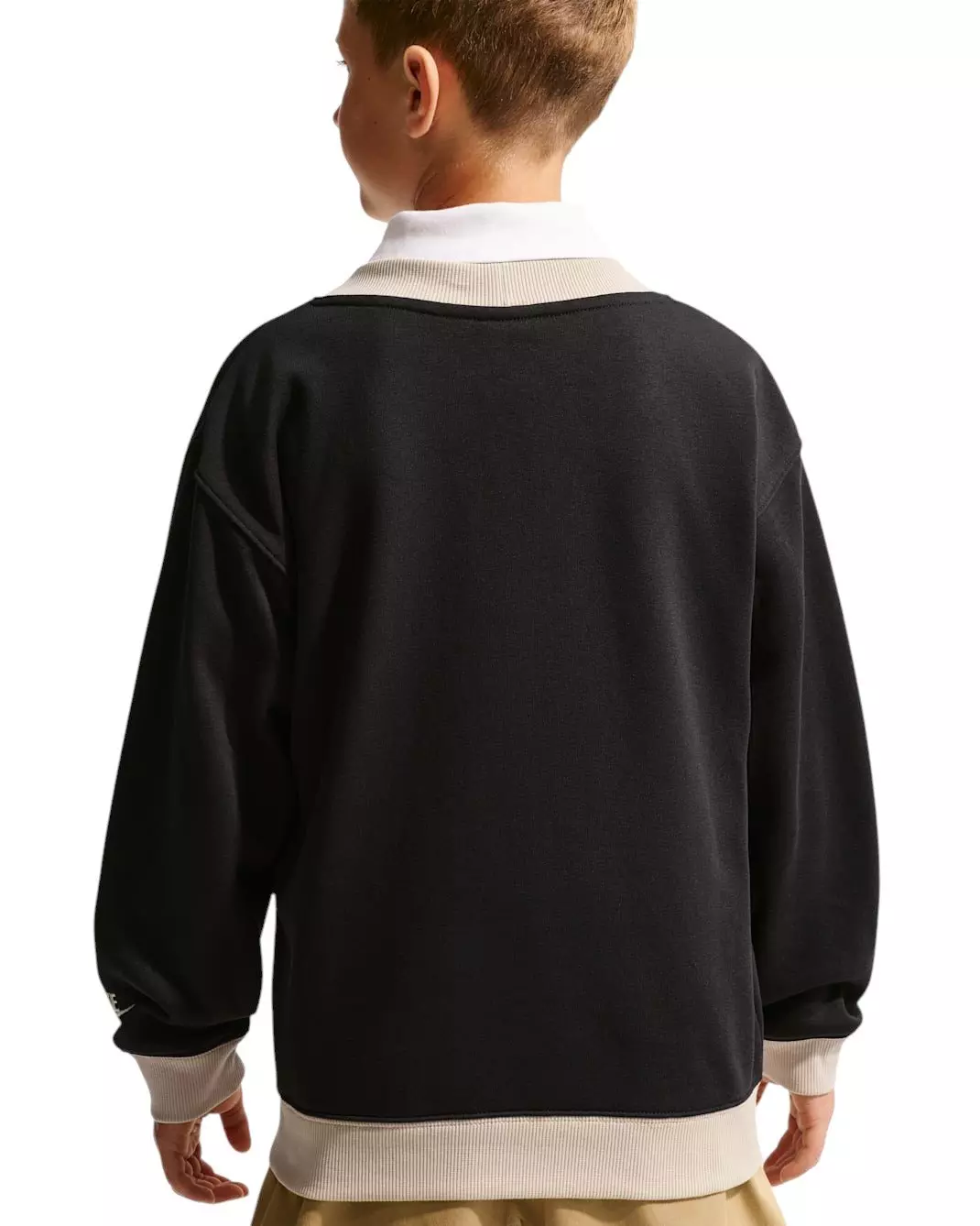 Nike Big Kids' Sportswear Club Cardigan - Black/Sanddrift - BLACK/SANDDRIFT