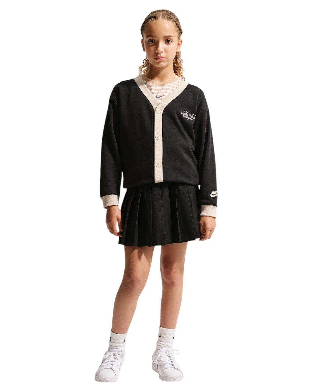 Nike Big Kids' Sportswear Club Cardigan - Black/Sanddrift - BLACK/SANDDRIFT