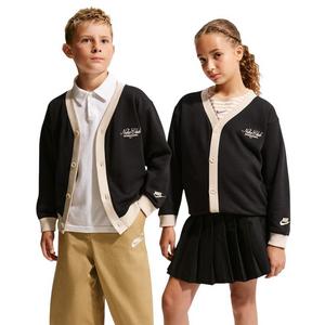 Nike Big Kids' Sportswear Club Cardigan - Black/Sanddrift - BLACK/SANDDRIFT