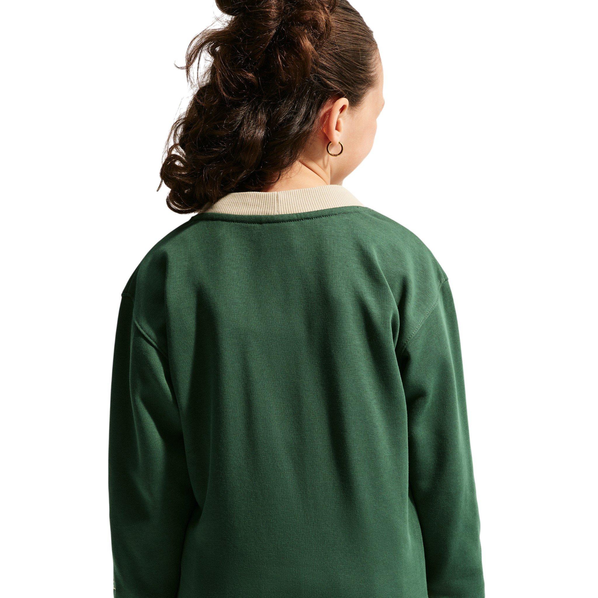 Nike Big Kid's Sportswear Club Cardigan - Green/Beige - GREEN/BEIGE