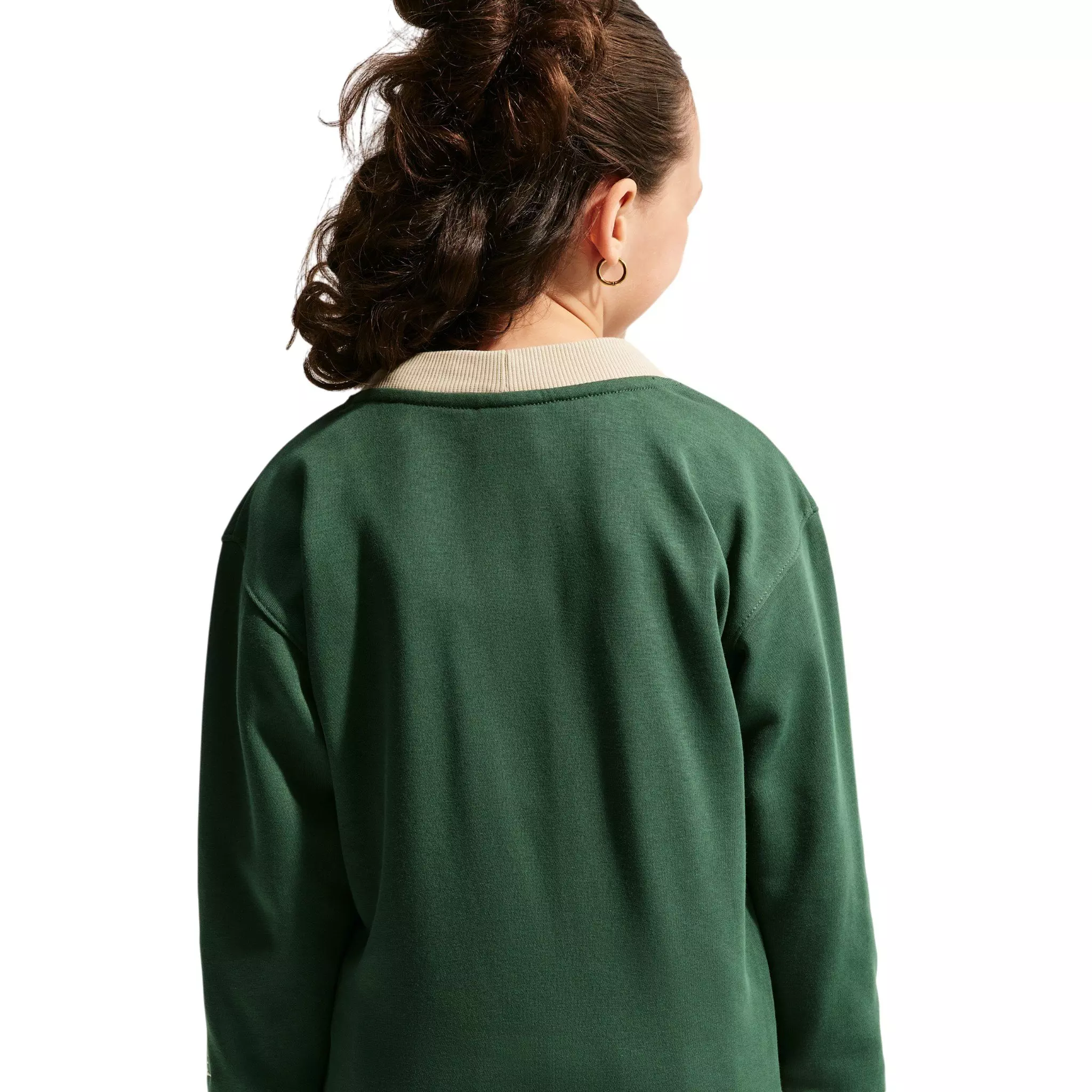 Nike Big Kid's Sportswear Club Cardigan - Green/Beige - GREEN/BEIGE