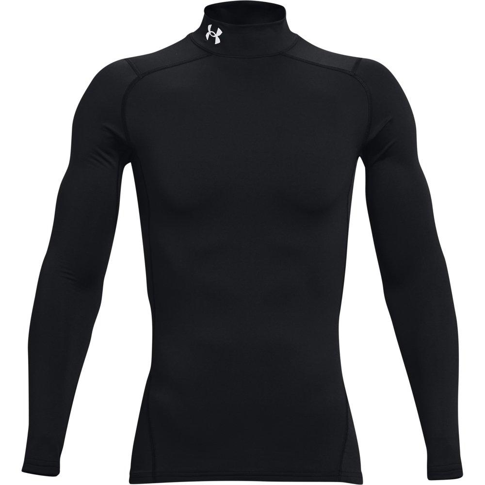 Under Armour Men's ColdGear Compression Mock Shirt - BLACK/WHITE Thumbnail View 4
