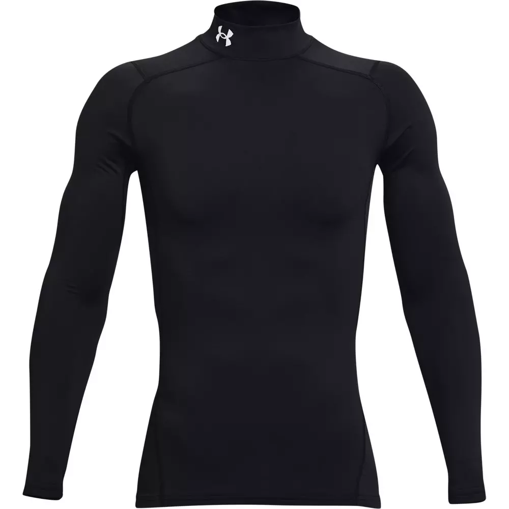 Under Armour Men's ColdGear Compression Mock Shirt - BLACK/WHITE